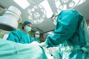 Operating theatre, surgery in progress